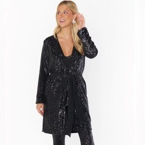 Show Me Your Mumu Encore Duster Midnight Glitz Sequins Size XL NWT